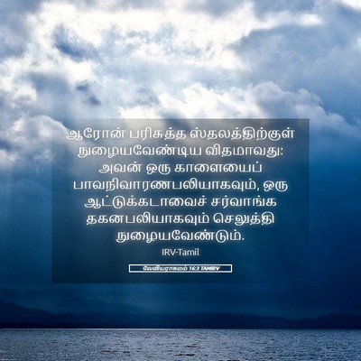 Picture 05 - லேவியராகமம் 16:3 TAMIRV - ஆரோன் பரிசுத்த - Bible Verse Picture