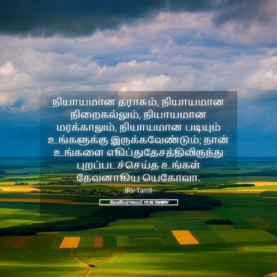 Picture 05 - லேவியராகமம் 19:36 TAMIRV - நியாயமான தராசும், - Bible Verse Picture