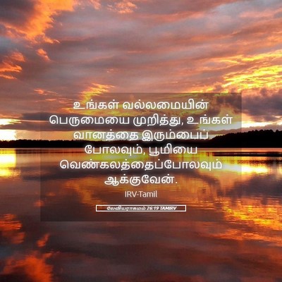 Picture 05 - லேவியராகமம் 26:19 TAMIRV - உங்கள் வல்லமையின் - Bible Verse Picture