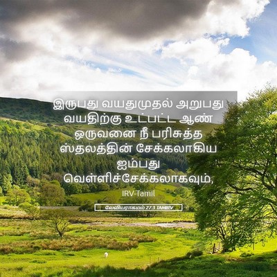Picture 05 - லேவியராகமம் 27:3 TAMIRV - இருபது வயதுமுதல் - Bible Verse Picture