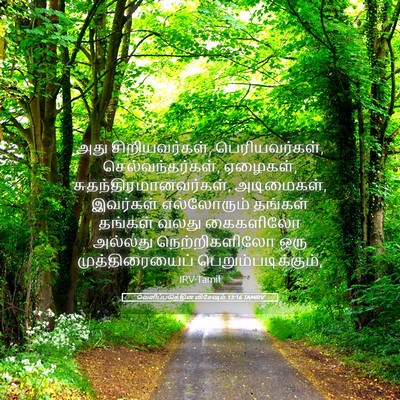 Picture 05 - வெளிப்படுத்தின விசேஷம் 13:16 TAMIRV - அது சிறியவர்கள், - Bible Verse Picture