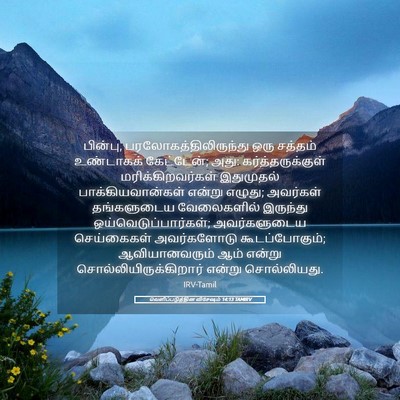 Picture 05 - வெளிப்படுத்தின விசேஷம் 14:13 TAMIRV - பின்பு, - Bible Verse Picture