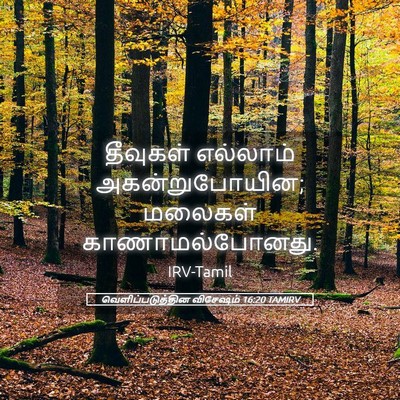 Picture 05 - வெளிப்படுத்தின விசேஷம் 16:20 TAMIRV - தீவுகள் எல்லாம் - Bible Verse Picture