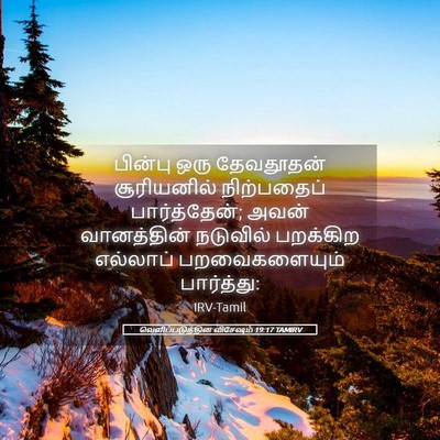 Picture 05 - வெளிப்படுத்தின விசேஷம் 19:17 TAMIRV - பின்பு ஒரு - Bible Verse Picture