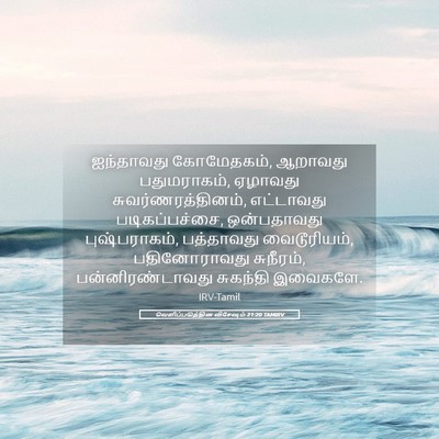 Picture 05 - வெளிப்படுத்தின விசேஷம் 21:20 TAMIRV - ஐந்தாவது - Bible Verse Picture