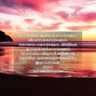 Picture 05 - வெளிப்படுத்தின விசேஷம் 22:15 TAMIRV - நாய்களும், - Bible Verse Picture