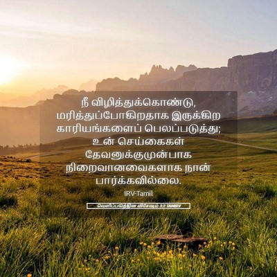 Picture 05 - வெளிப்படுத்தின விசேஷம் 3:2 TAMIRV - நீ - Bible Verse Picture