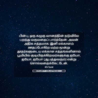 Picture 05 - வெளிப்படுத்தின விசேஷம் 8:13 TAMIRV - பின்பு, ஒரு கழுகு - Bible Verse Picture