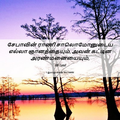 Picture 06 - 1 இராஜாக்கள் 10:4 TAMIRV - சேபாவின் ராணி - Bible Verse Picture