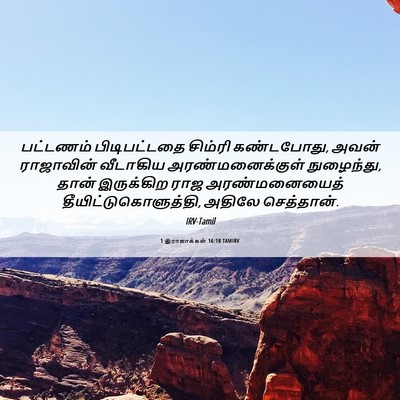 Picture 06 - 1 இராஜாக்கள் 16:18 TAMIRV - பட்டணம் - Bible Verse Picture