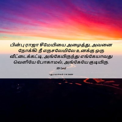 Picture 06 - 1 இராஜாக்கள் 2:36 TAMIRV - பின்பு ராஜா - Bible Verse Picture
