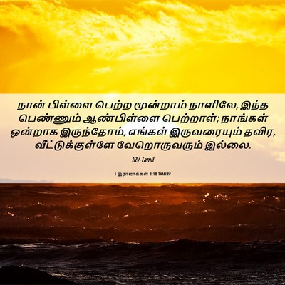 Picture 06 - 1 இராஜாக்கள் 3:18 TAMIRV - நான் பிள்ளை பெற்ற - Bible Verse Picture