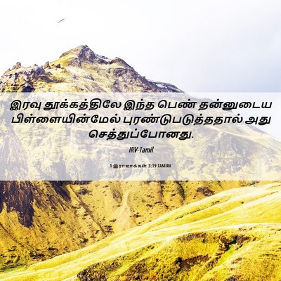 Picture 06 - 1 இராஜாக்கள் 3:19 TAMIRV - இரவு தூக்கத்திலே - Bible Verse Picture