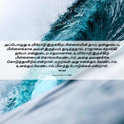 Picture 06 - 1 இராஜாக்கள் 3:26 TAMIRV - அப்பொழுது உயிரோடு - Bible Verse Picture