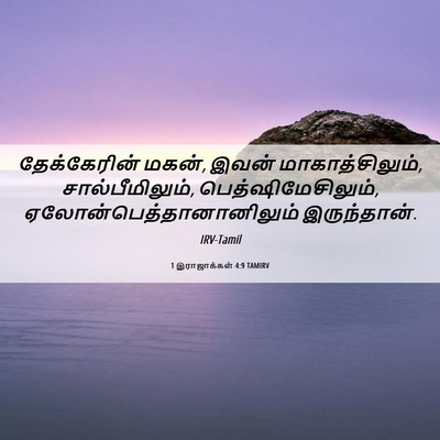Picture 06 - 1 இராஜாக்கள் 4:9 TAMIRV - தேக்கேரின் மகன், - Bible Verse Picture