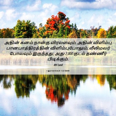 Picture 06 - 1 இராஜாக்கள் 7:26 TAMIRV - அதின் கனம் நான்கு - Bible Verse Picture