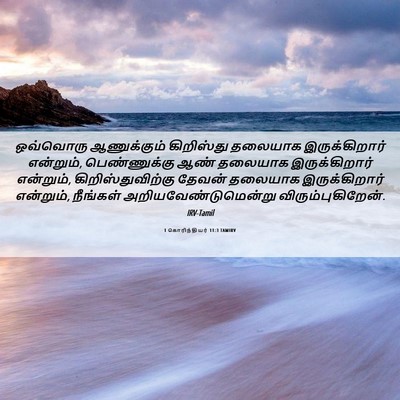 Picture 06 - 1 கொரிந்தியர் 11:3 TAMIRV - ஒவ்வொரு ஆணுக்கும் - Bible Verse Picture