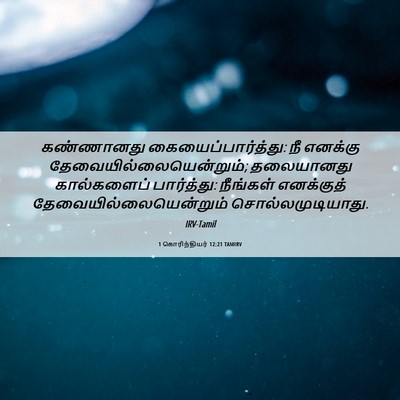 Picture 06 - 1 கொரிந்தியர் 12:21 TAMIRV - கண்ணானது - Bible Verse Picture