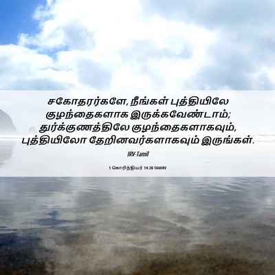 Picture 06 - 1 கொரிந்தியர் 14:20 TAMIRV - சகோதரர்களே, - Bible Verse Picture