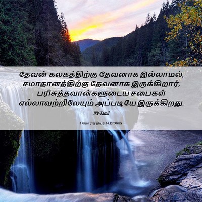 Picture 06 - 1 கொரிந்தியர் 14:33 TAMIRV - தேவன் கலகத்திற்கு - Bible Verse Picture