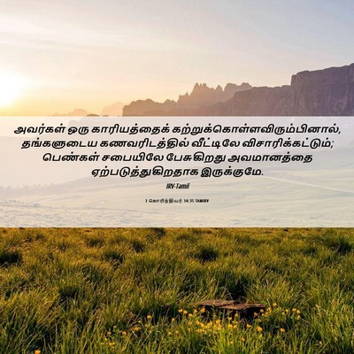 Picture 06 - 1 கொரிந்தியர் 14:35 TAMIRV - அவர்கள் ஒரு - Bible Verse Picture