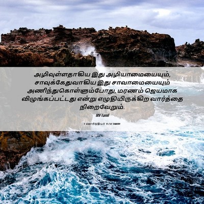 Picture 06 - 1 கொரிந்தியர் 15:54 TAMIRV - அழிவுள்ளதாகிய இது - Bible Verse Picture