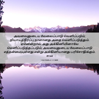Picture 06 - 1 கொரிந்தியர் 3:13 TAMIRV - அவனவனுடைய - Bible Verse Picture