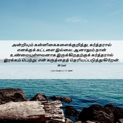 Picture 06 - 1 கொரிந்தியர் 7:25 TAMIRV - அன்றியும் - Bible Verse Picture
