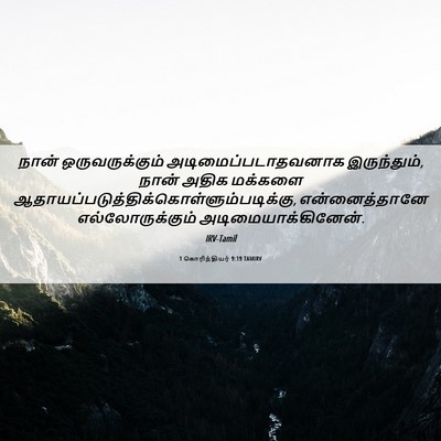 Picture 06 - 1 கொரிந்தியர் 9:19 TAMIRV - நான் ஒருவருக்கும் - Bible Verse Picture