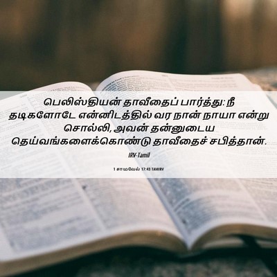 Picture 06 - 1 சாமுவேல் 17:43 TAMIRV - பெலிஸ்தியன் - Bible Verse Picture