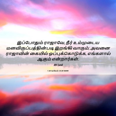 Picture 06 - 1 சாமுவேல் 23:20 TAMIRV - இப்போதும் ராஜாவே, - Bible Verse Picture