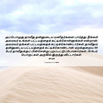 Picture 06 - 1 சாமுவேல் 25:13 TAMIRV - அப்பொழுது தாவீது - Bible Verse Picture