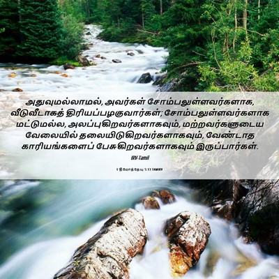 Picture 06 - 1 தீமோத்தேயு 5:13 TAMIRV - அதுவுமல்லாமல், - Bible Verse Picture