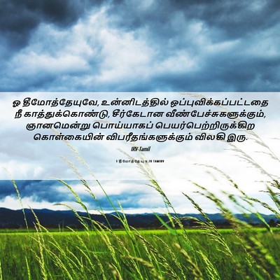 Picture 06 - 1 தீமோத்தேயு 6:20 TAMIRV - ஓ தீமோத்தேயுவே, - Bible Verse Picture