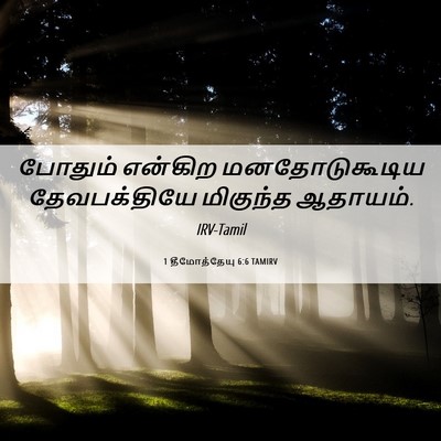 Picture 06 - 1 தீமோத்தேயு 6:6 TAMIRV - போதும் என்கிற - Bible Verse Picture