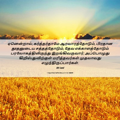 Picture 06 - 1 தெசலோனிக்கேயர் 4:16 TAMIRV - ஏனென்றால், - Bible Verse Picture