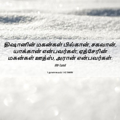 Picture 06 - 1 நாளாகமம் 1:42 TAMIRV - திஷானின் மகன்கள் - Bible Verse Picture
