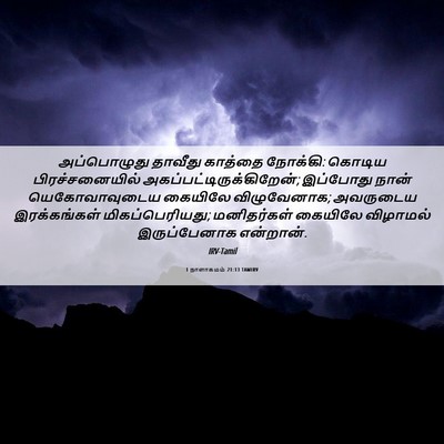 Picture 06 - 1 நாளாகமம் 21:13 TAMIRV - அப்பொழுது தாவீது - Bible Verse Picture