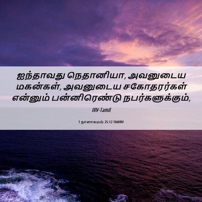Picture 06 - 1 நாளாகமம் 25:12 TAMIRV - ஐந்தாவது - Bible Verse Picture