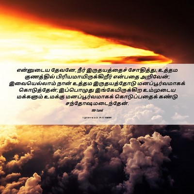 Picture 06 - 1 நாளாகமம் 29:17 TAMIRV - என்னுடைய தேவனே, - Bible Verse Picture