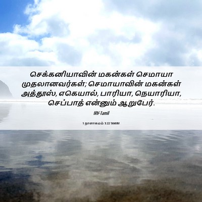 Picture 06 - 1 நாளாகமம் 3:22 TAMIRV - செக்கனியாவின் - Bible Verse Picture