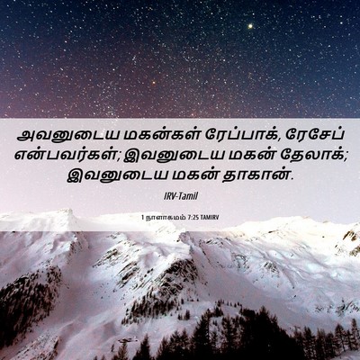Picture 06 - 1 நாளாகமம் 7:25 TAMIRV - அவனுடைய மகன்கள் - Bible Verse Picture
