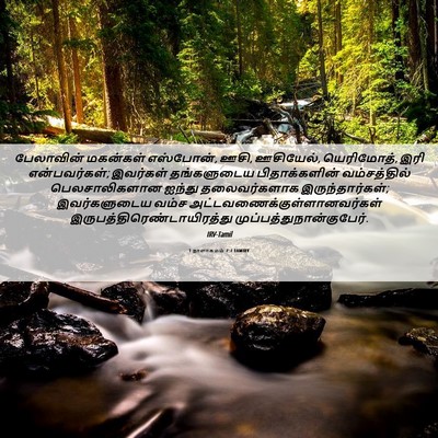 Picture 06 - 1 நாளாகமம் 7:7 TAMIRV - பேலாவின் மகன்கள் - Bible Verse Picture