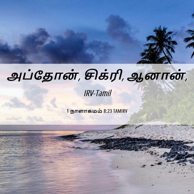 Picture 06 - 1 நாளாகமம் 8:23 TAMIRV - அப்தோன், சிக்ரி, - Bible Verse Picture