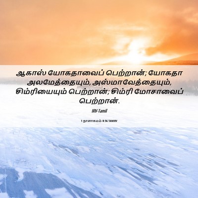 Picture 06 - 1 நாளாகமம் 8:36 TAMIRV - ஆகாஸ் யோகதாவைப் - Bible Verse Picture