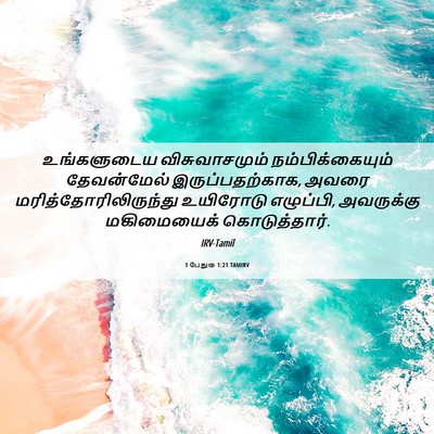 Picture 06 - 1 பேதுரு 1:21 TAMIRV - உங்களுடைய - Bible Verse Picture