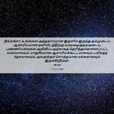 Picture 06 - 1 பேதுரு 2:9 TAMIRV - நீங்களோ, உங்களை - Bible Verse Picture