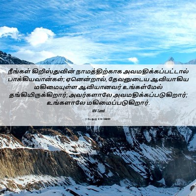 Picture 06 - 1 பேதுரு 4:14 TAMIRV - நீங்கள் - Bible Verse Picture