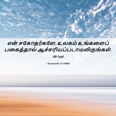 Picture 06 - 1 யோவான் 3:13 TAMIRV - என் சகோதர்களே, - Bible Verse Picture