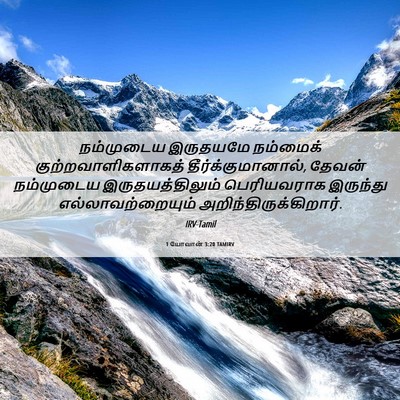 Picture 06 - 1 யோவான் 3:20 TAMIRV - நம்முடைய இருதயமே - Bible Verse Picture